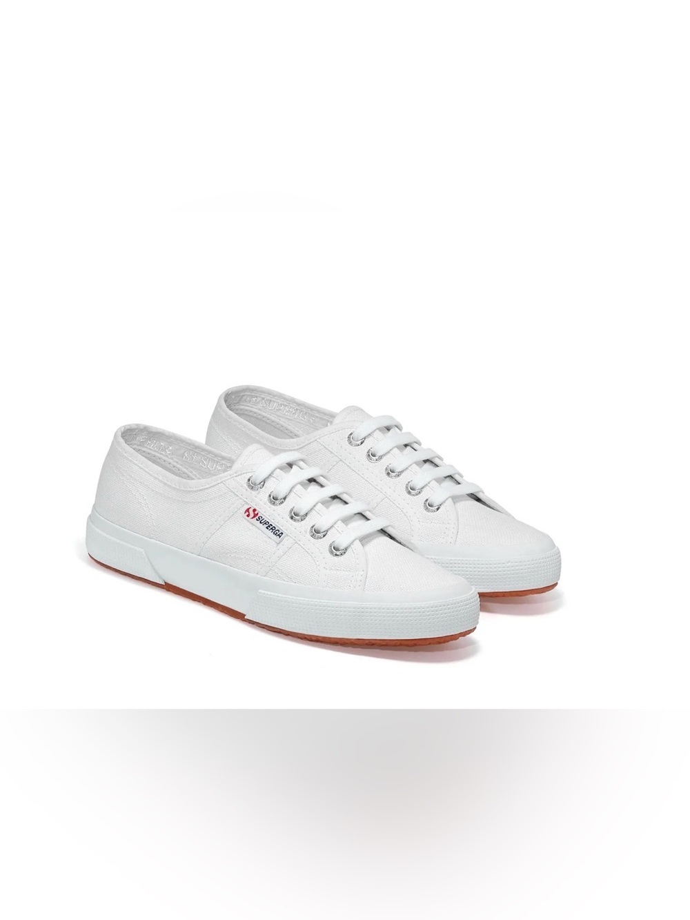 Superga 2750 Cotu Classic White Canvas Sneakers Lace Up Size 38